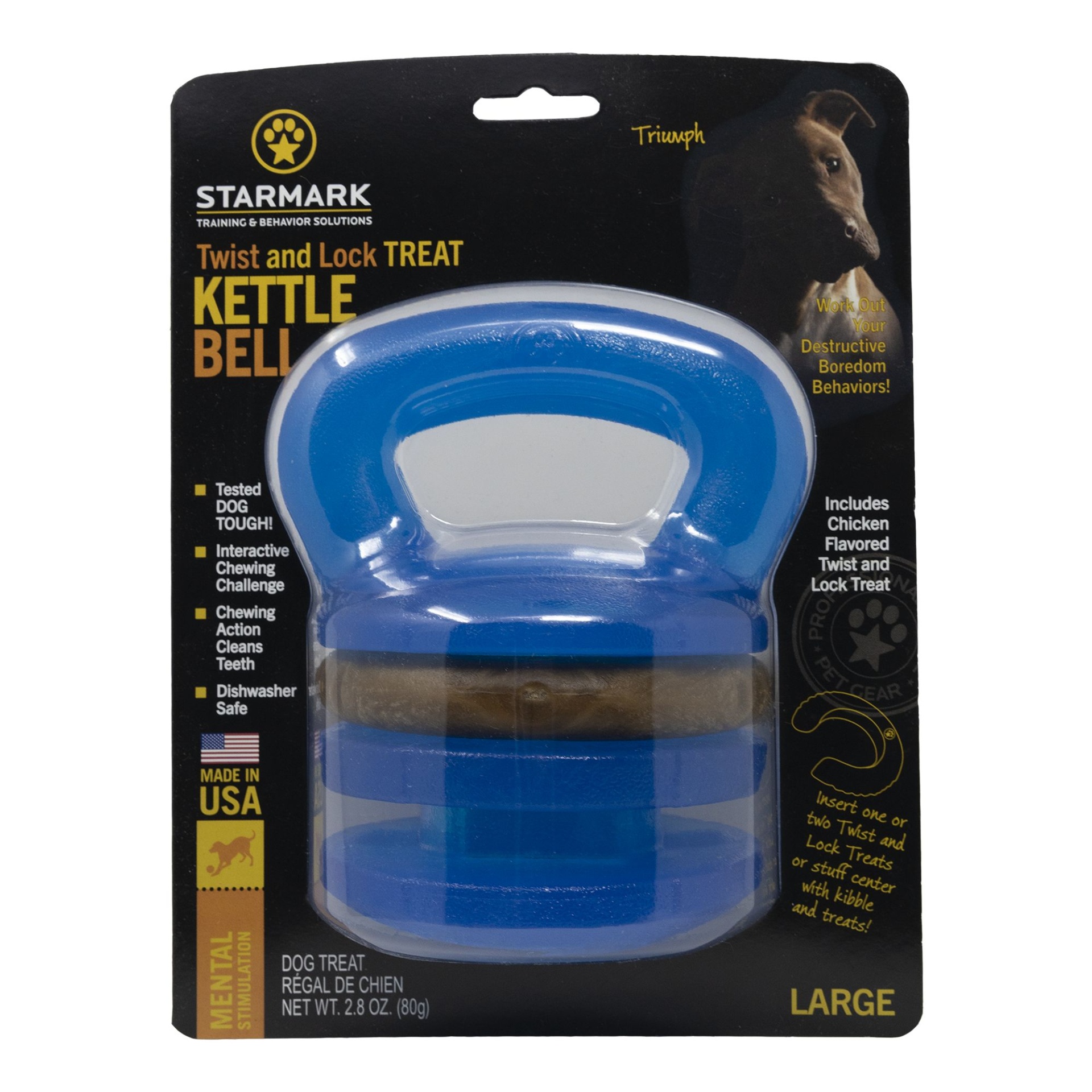 slide 1 of 1, Starmark Twist and Lock Treat KettleBell Dog Toy, 1 ct