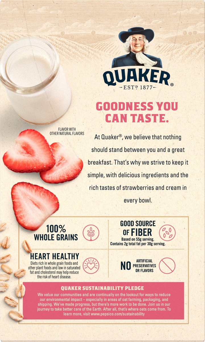 slide 8 of 9, Quaker Instant Strawberries & Cream Oatmeal 8 ea, 8 ct