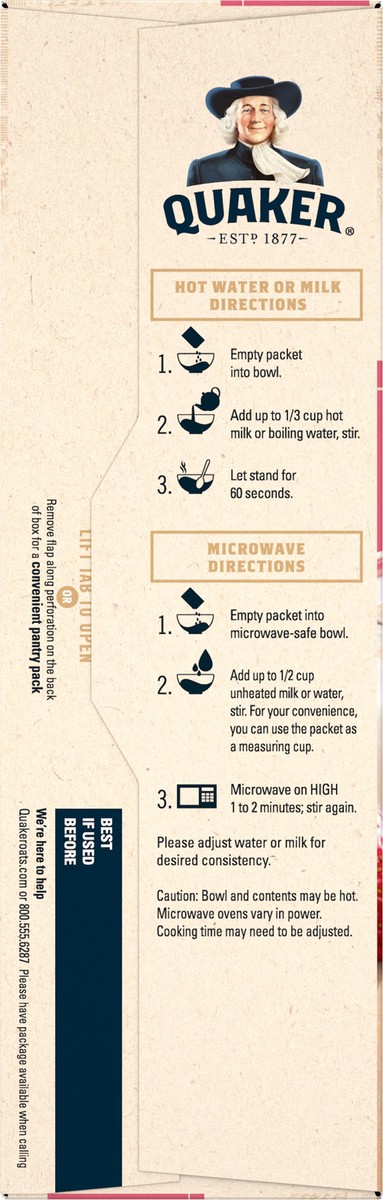 slide 7 of 9, Quaker Instant Strawberries & Cream Oatmeal 8 ea, 8 ct