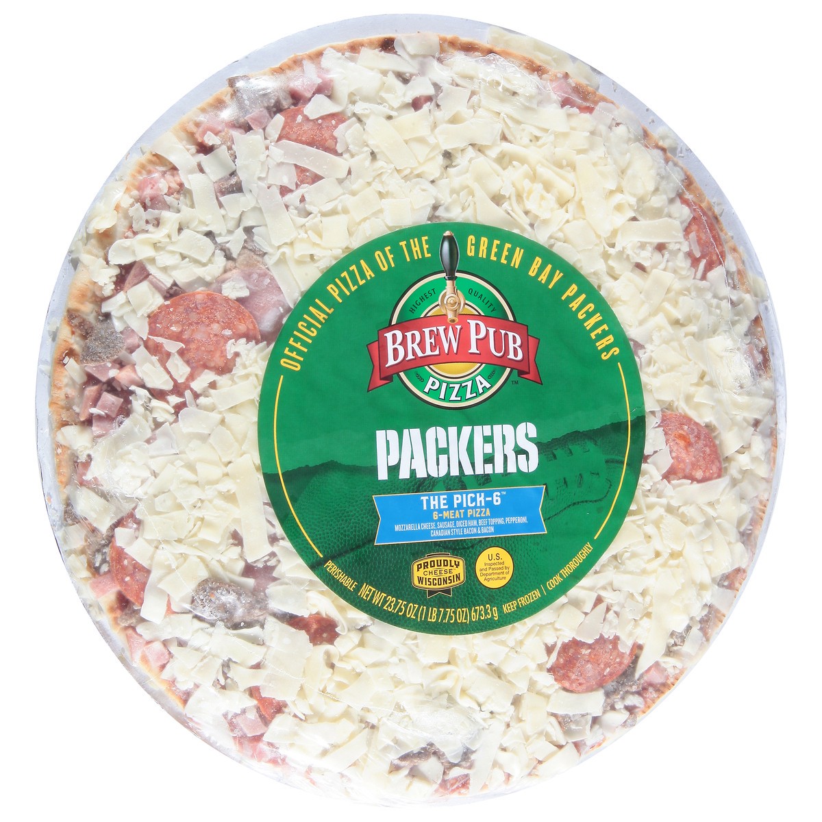 slide 7 of 13, Brew Pub Pizza Packers The Pick-6 Pizza 23.75 oz, 23.75 oz