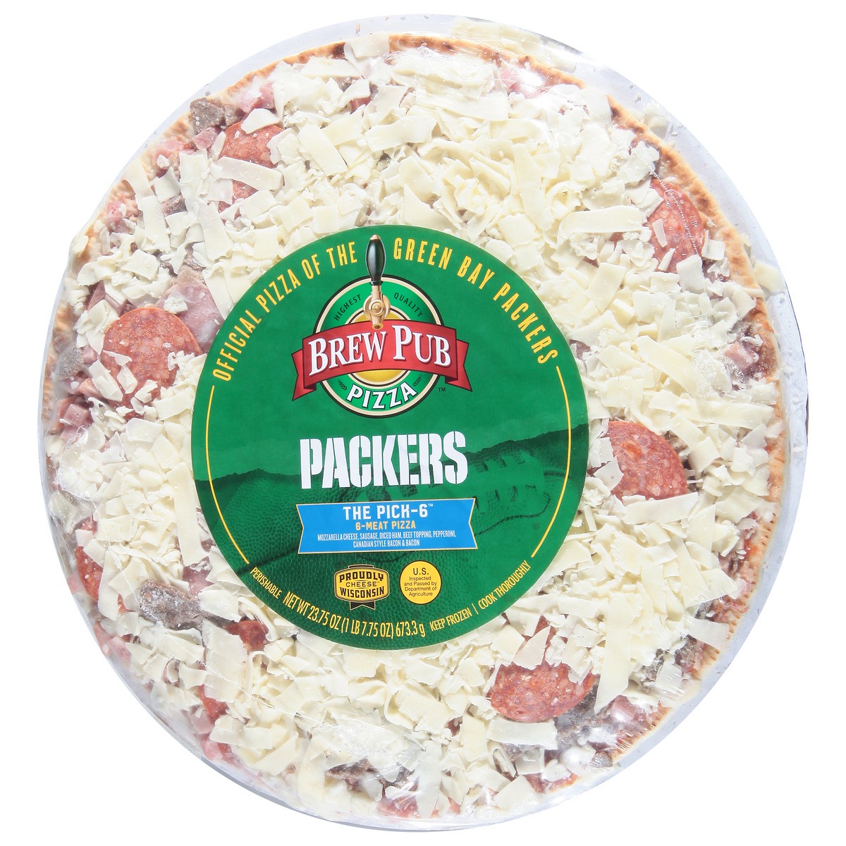 slide 3 of 13, Brew Pub Pizza Packers The Pick-6 Pizza 23.75 oz, 23.75 oz