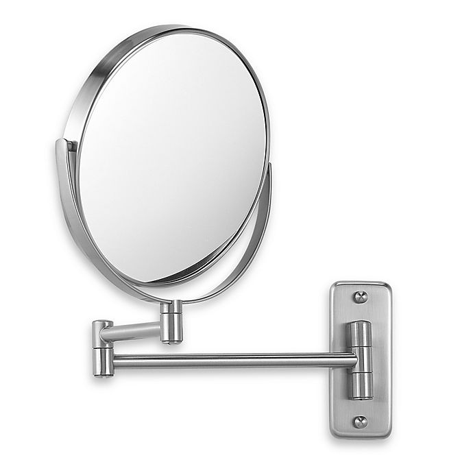 slide 1 of 1, Jerdon Wall-Mount 8X/1X Magnifying Swivel Mirror - Nickel, 1 ct