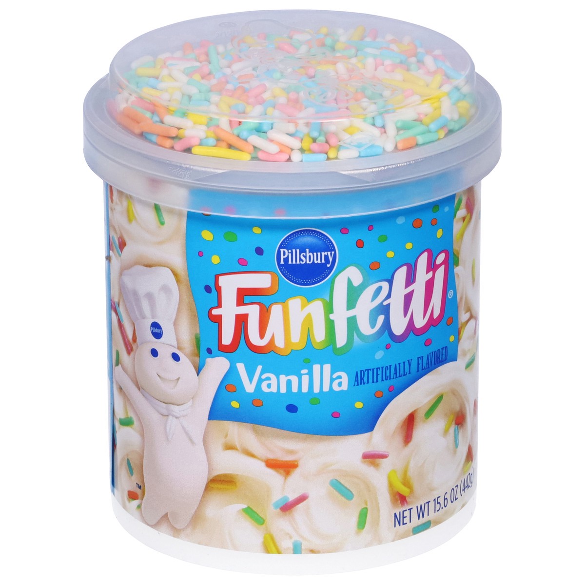 slide 13 of 13, Pillsbury Funfetti Vanilla Frosting 15.6 oz, 15.6 oz