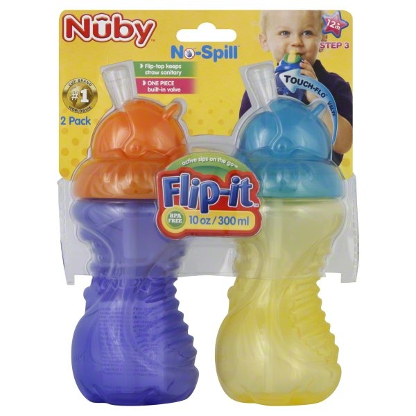 slide 1 of 1, Nuby Flip-It Cups, 2 ct