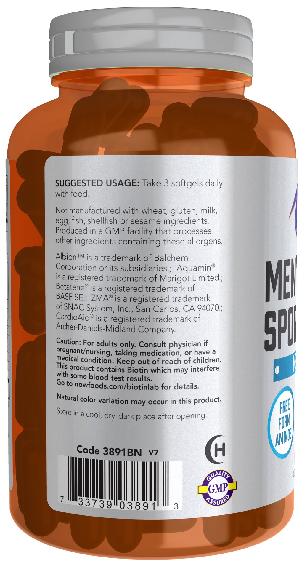 slide 3 of 5, NOW Men's Active Sports Multi - 180 Softgels, 180 ct