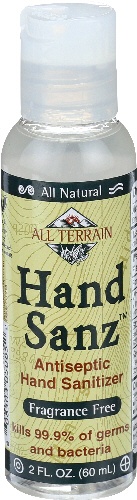 slide 1 of 1, All Terrain Hand Sanz Fragrance Free Antiseptic Hand Sanitizer, 2 oz