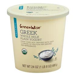 GreenWise Organic Whole Milk Plain Yogurt - 24 oz