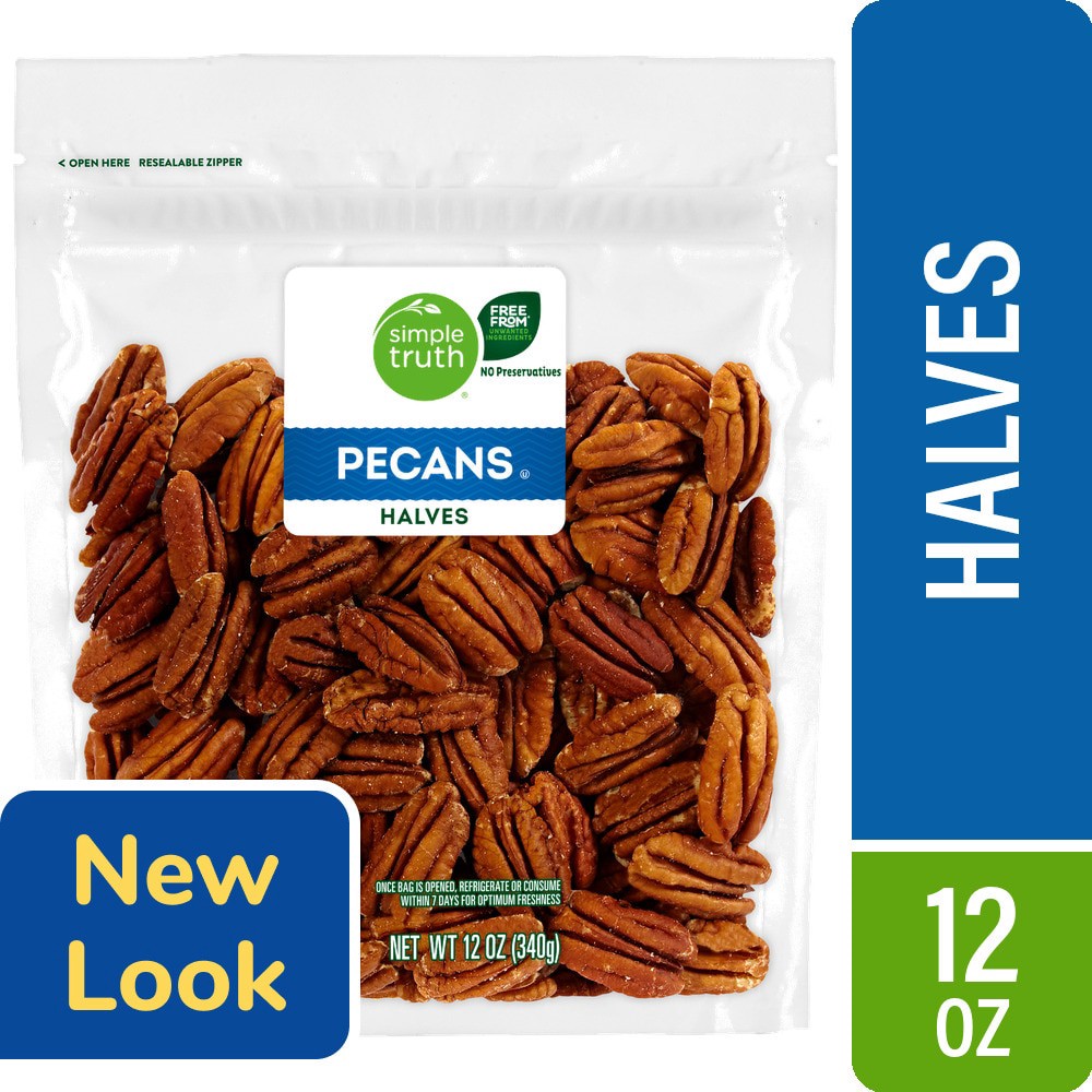 slide 1 of 2, Simple Truth Halves Pecan 12 oz, 12 oz