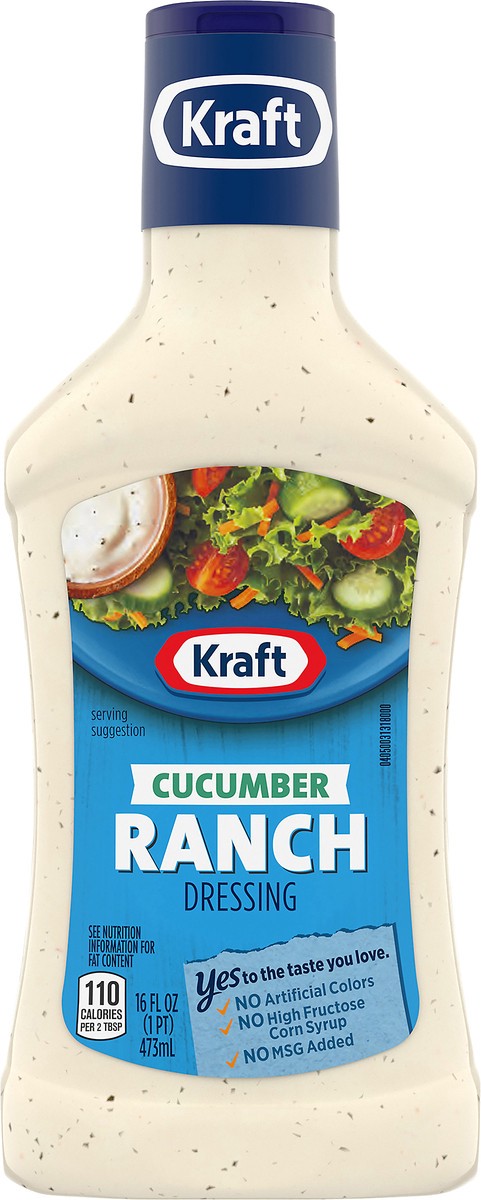 slide 5 of 9, Kraft Cucumber Ranch Salad Dressing, 16 fl oz Bottle, 16 fl oz