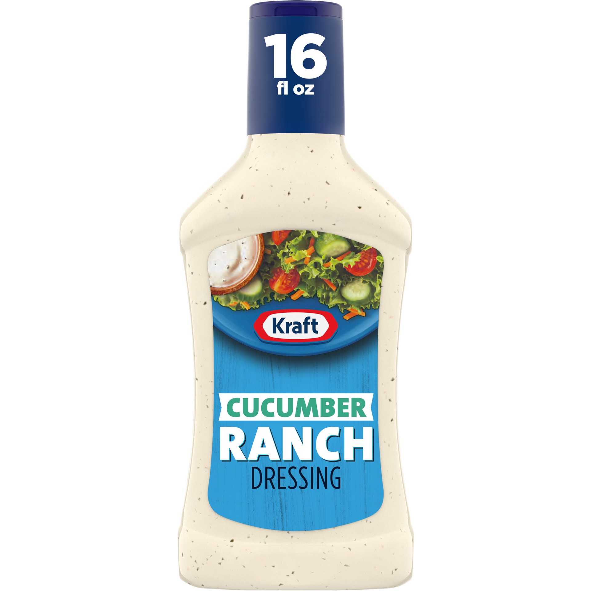 slide 1 of 9, Kraft Cucumber Ranch Salad Dressing, 16 fl oz Bottle, 16 fl oz