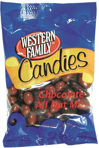 slide 1 of 1, Western Family Chocolate All Nut Mix, 7 oz