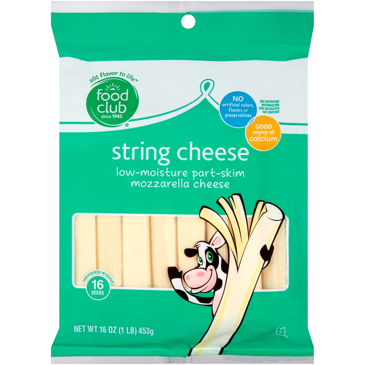 Food Club Mozzarella LowMoisture PartSkim String Cheese 16 oz Shipt