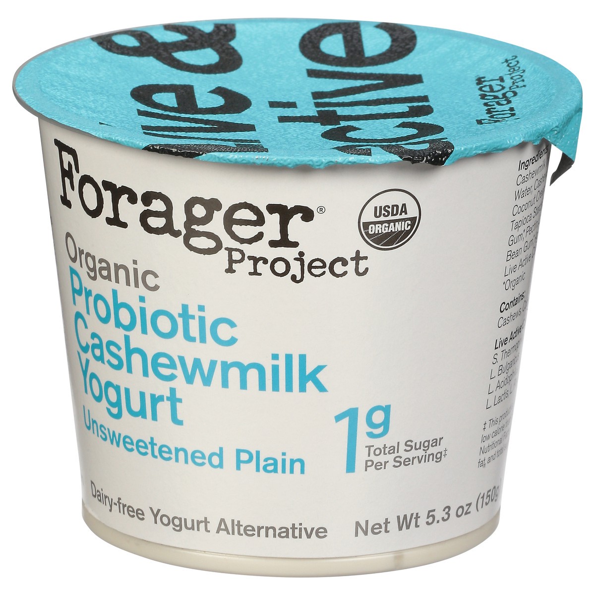 slide 9 of 9, Forager Project Probiotic Organic Unsweetened Plain Cashewmilk Yogurt 5.3 oz, 5.3 oz