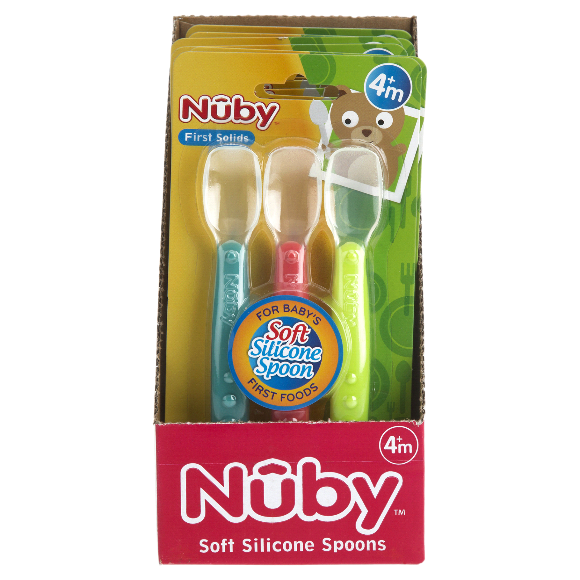 slide 1 of 1, Nuby Soft Silicone Spoon, 3 ct