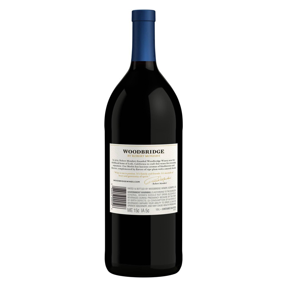 slide 2 of 9, Woodbridge by Robert Mondavi Merlot Red Wine, 1.5 L Bottle, 50.72 fl oz