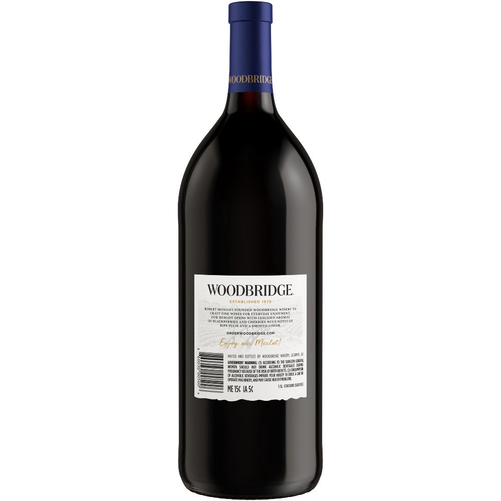 slide 4 of 9, Woodbridge by Robert Mondavi Merlot Red Wine, 1.5 L Bottle, 50.72 fl oz