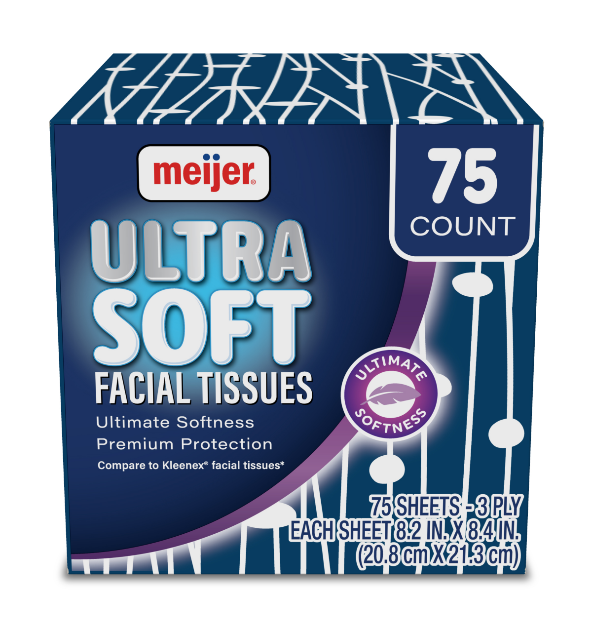 slide 1 of 3, Meijer Ultra Soft Facial Tissues, 75 ct