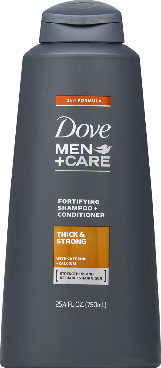 slide 2 of 2, Dove Men+Care 2 in 1 Shampoo And Conditioner Thick And Strong, 25.4 oz