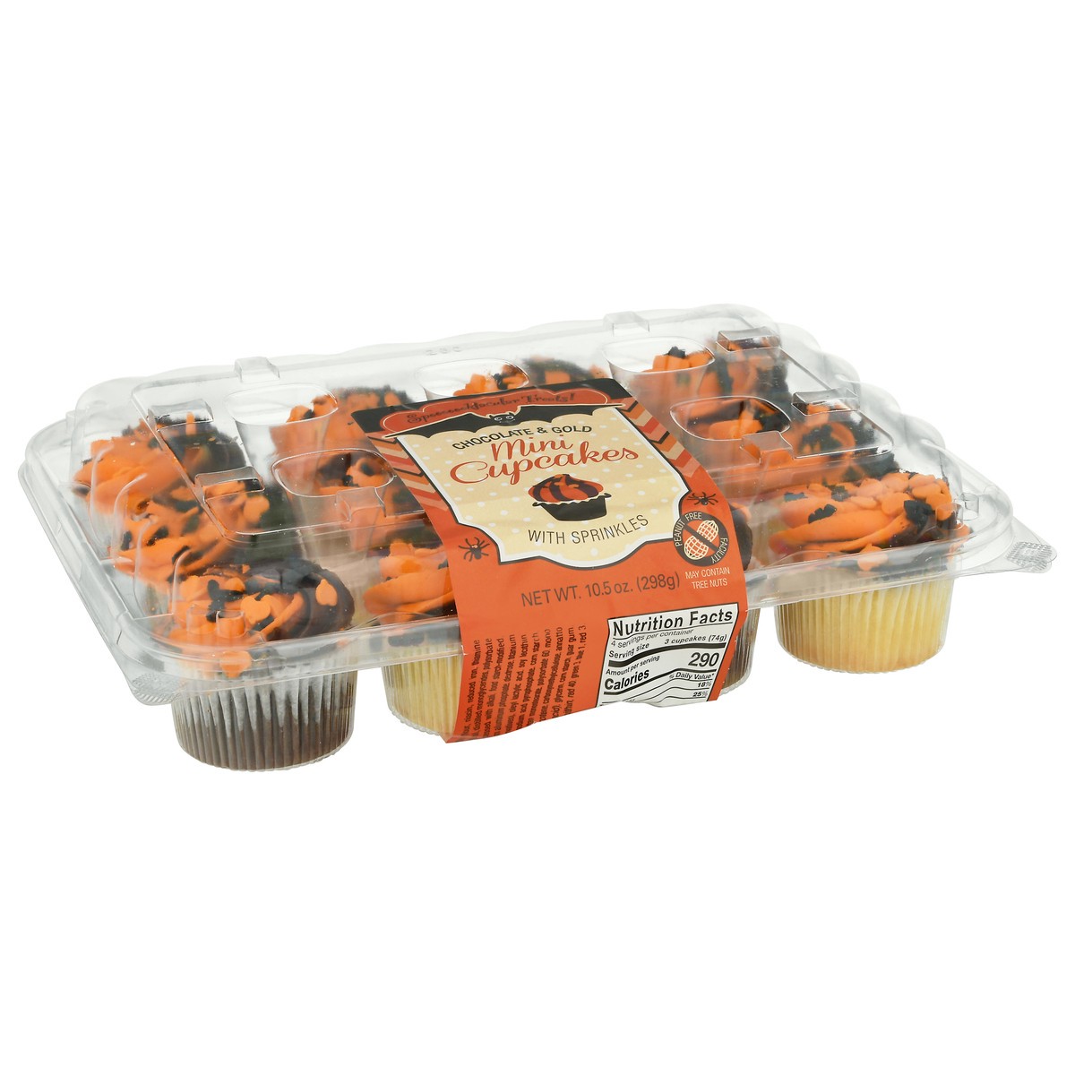 slide 5 of 9, LaBree's Bakery Mini Chocolate & Gold Cupcakes 10.5 oz, 10.5 oz