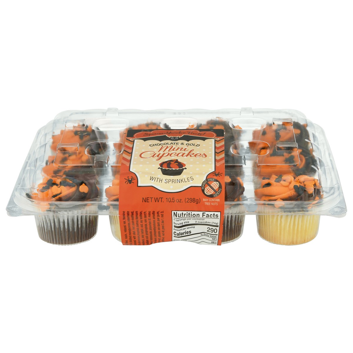 slide 1 of 9, LaBree's Bakery Mini Chocolate & Gold Cupcakes 10.5 oz, 10.5 oz