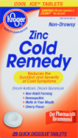slide 1 of 1, Kroger Zinc Cold Remedy Quick Dissolve Tablets, 25 ct