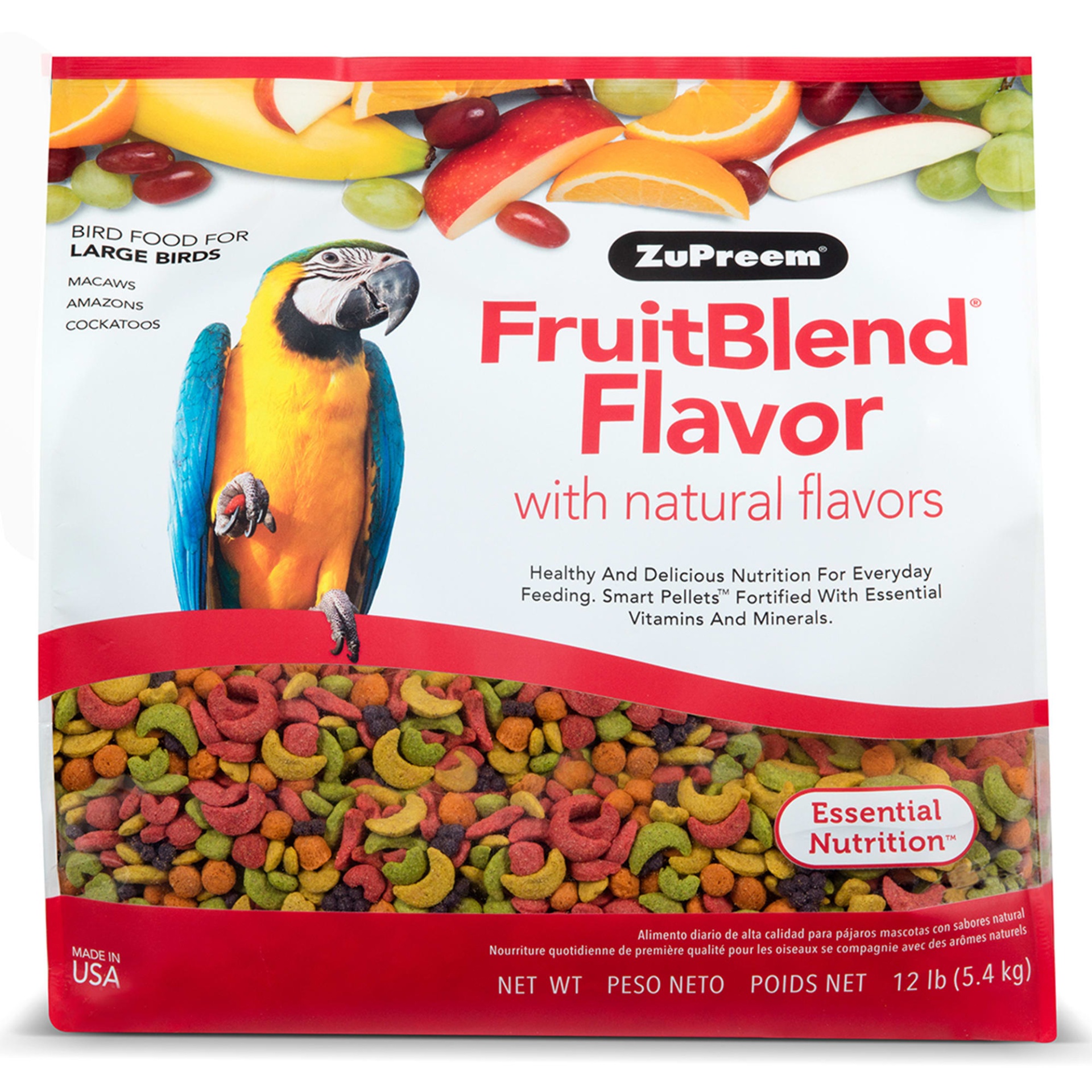 slide 1 of 1, ZuPreem AvianMaintenance FruitBlend Bird Diet for Large Birds, 12 lb