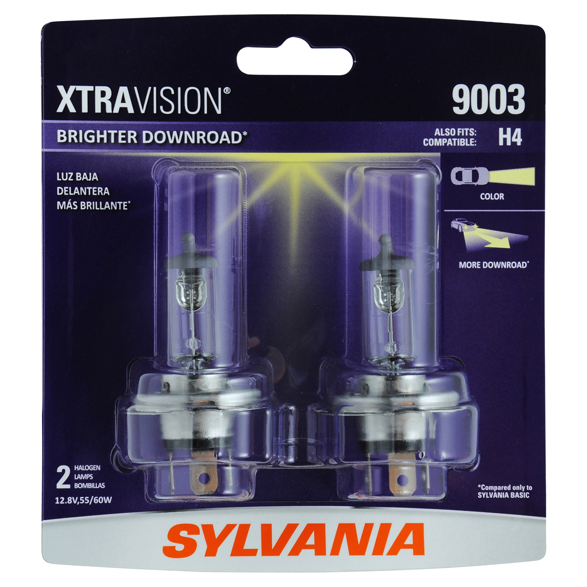 slide 1 of 6, Sylvania 9003 XtraVision Headlight, 2 ct