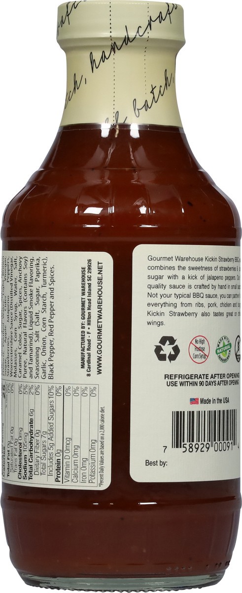 slide 6 of 9, Gourmet Warehouse Kickin' Strawberry BBQ Sauce 16 fl oz, 16 fl oz