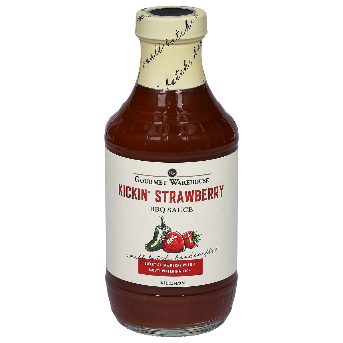 slide 1 of 9, Gourmet Warehouse Kickin' Strawberry BBQ Sauce 16 fl oz, 16 fl oz