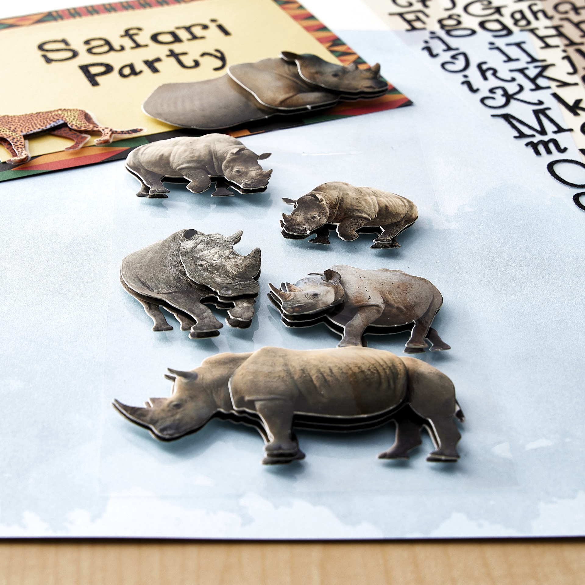 slide 5 of 5, Recollections Rhino Stickers By Recollection, 3.875 in x 7 in