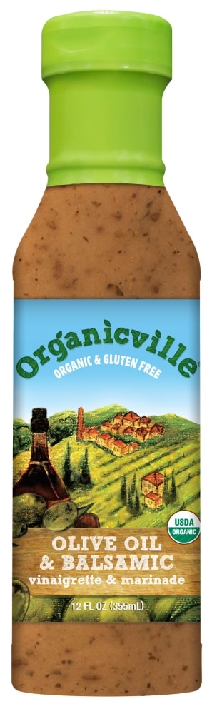 slide 1 of 1, Organicville Olive Oil And Balsamic Vinaigrette & Marinade, 12 fl oz