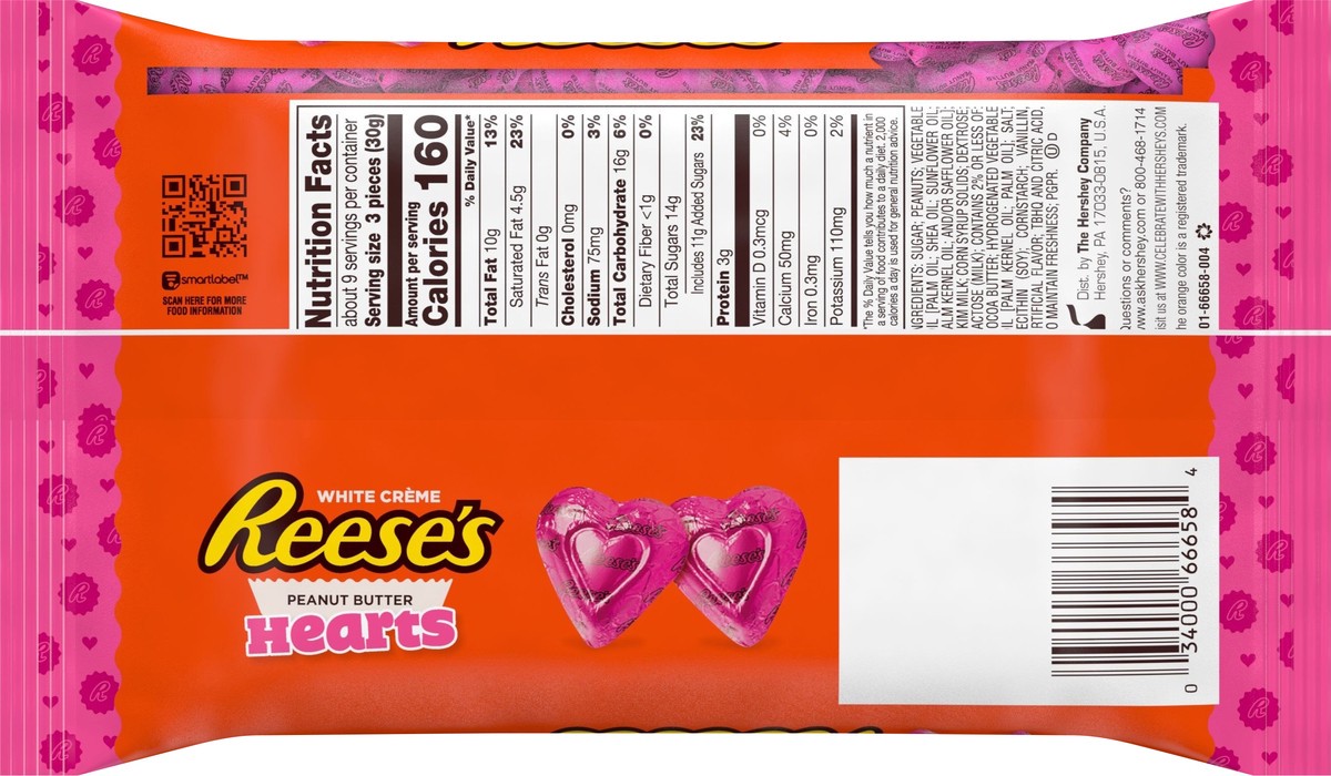 slide 2 of 4, Reese's White Creme Peanut Butter Hearts 10 oz, 10 oz