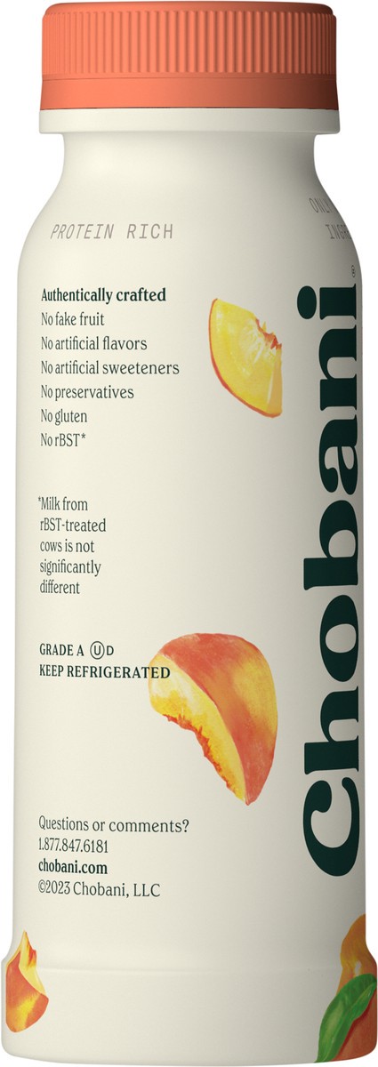 slide 7 of 9, Chobani Low-Fat Greek Yogurt Peach Drink 7oz, 7 fl oz