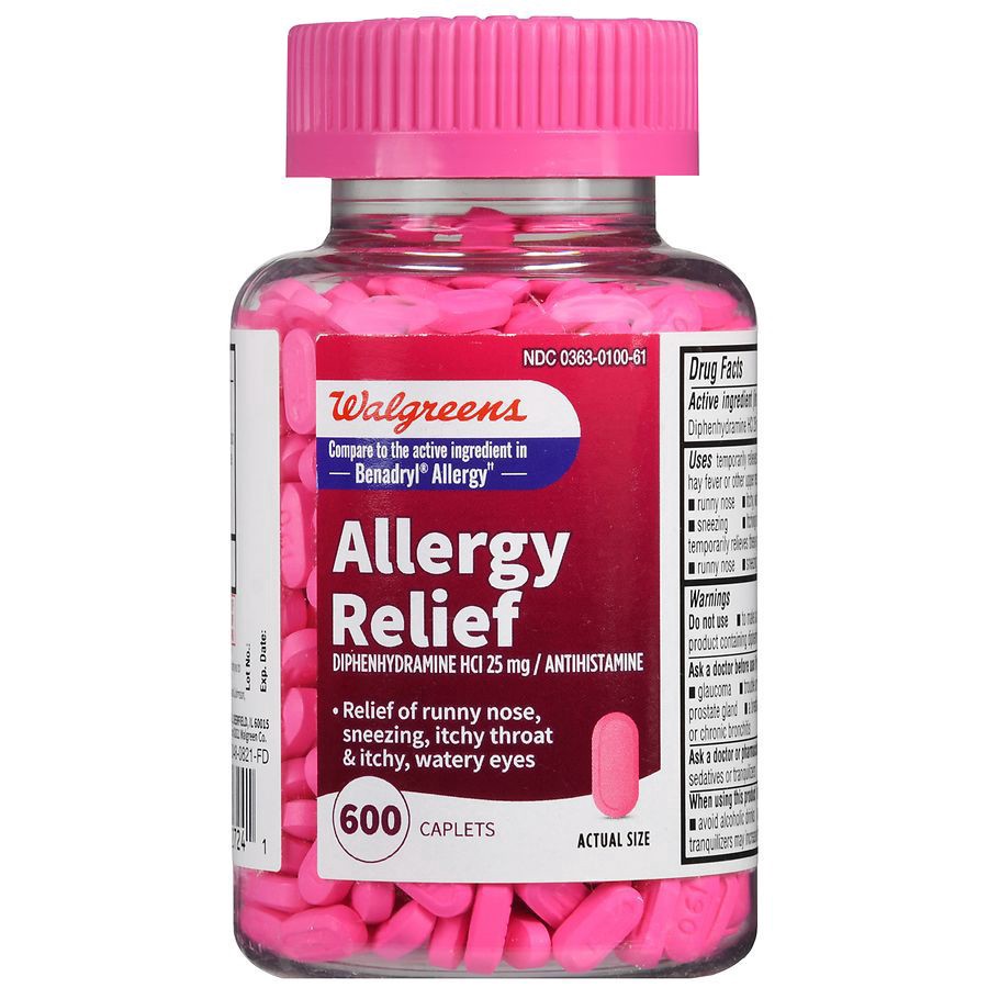 slide 5 of 5, Walgreens Allergy Relief Caplets, 600 ct