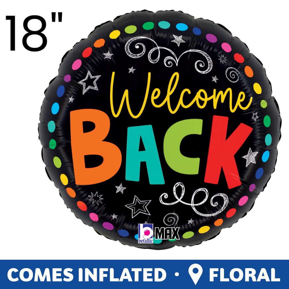 slide 5 of 5, Back to School Welcome Back Helium Filled Balloons, 18 in