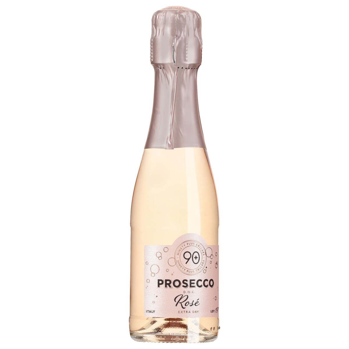 slide 10 of 11, 90+ Cellars Prosecco Rose (single), 187 ml