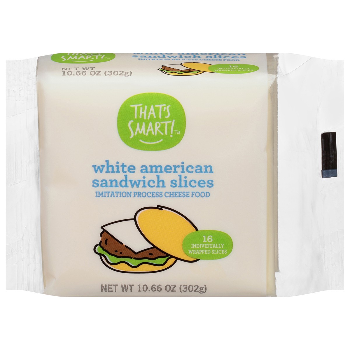 slide 4 of 4, That's Smart! White American Imitation Process Cheese Food Sandwich Slices, 10.66 oz