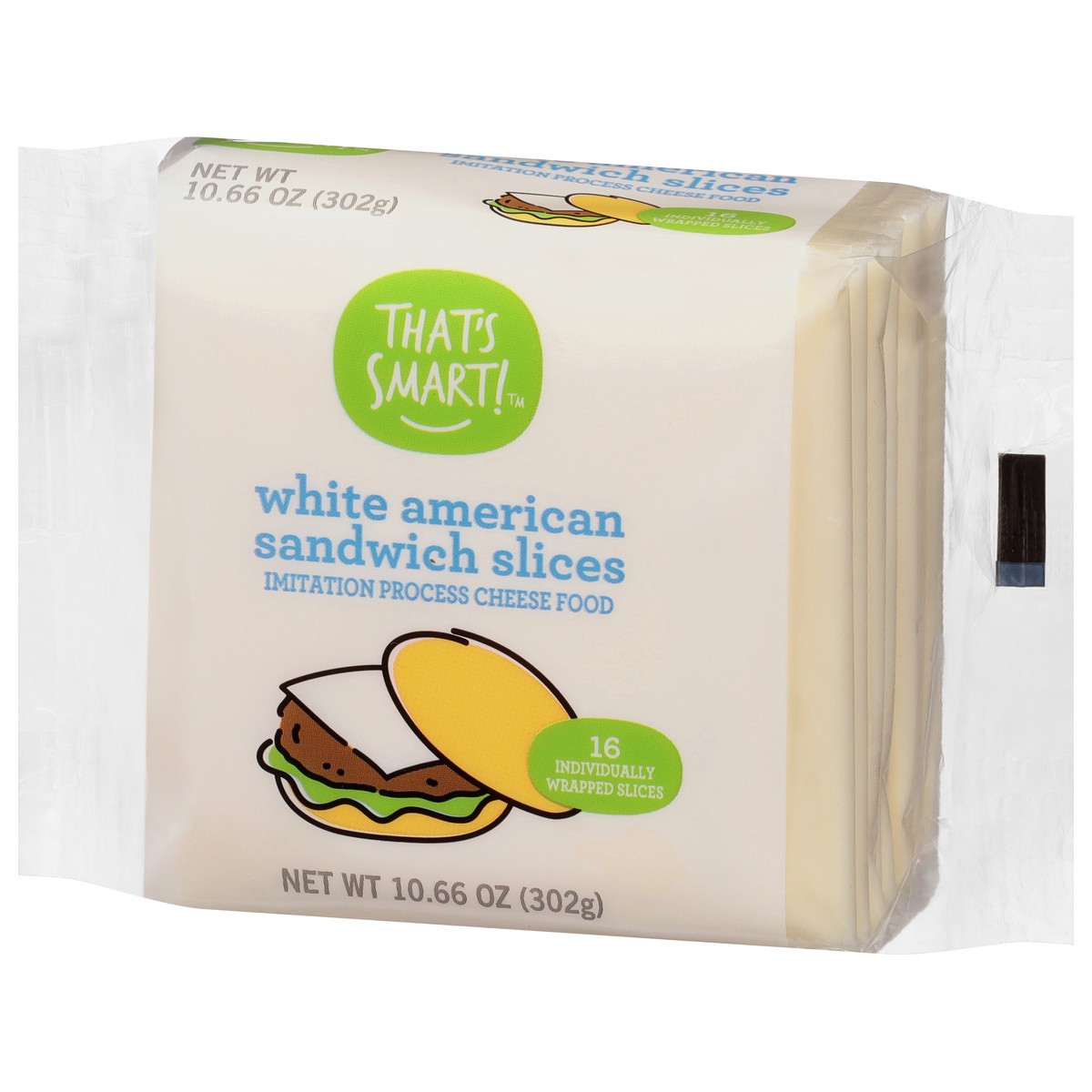 slide 2 of 4, That's Smart! White American Imitation Process Cheese Food Sandwich Slices, 10.66 oz