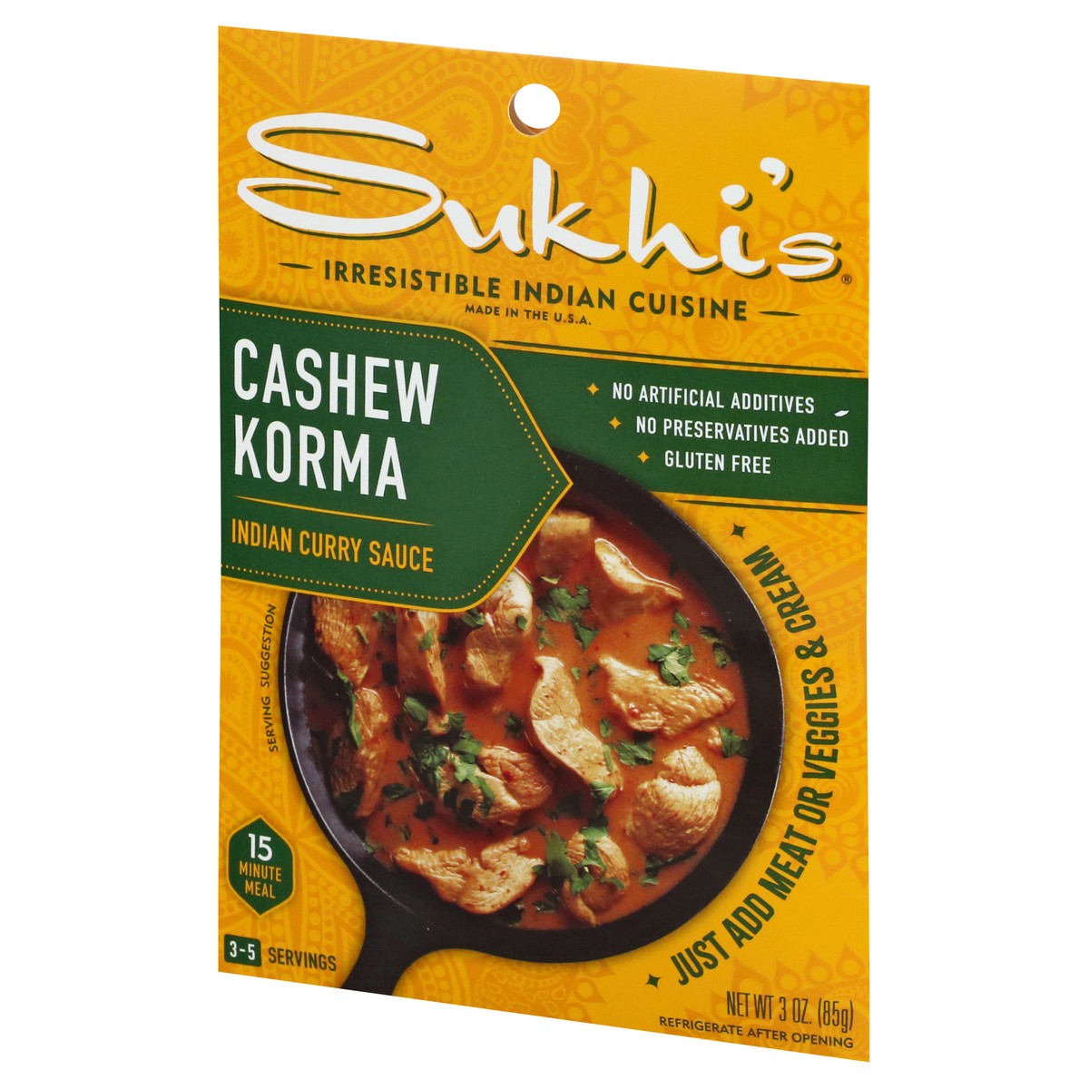 slide 12 of 12, Sukhi's Cashew Korma Indian Curry Sauce 3 oz, 3 oz