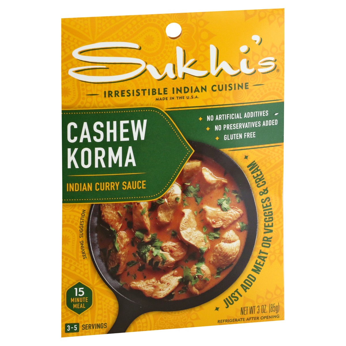 slide 8 of 12, Sukhi's Cashew Korma Indian Curry Sauce 3 oz, 3 oz