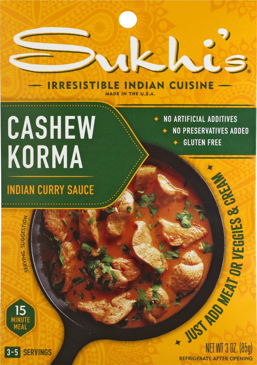 slide 10 of 12, Sukhi's Cashew Korma Indian Curry Sauce 3 oz, 3 oz