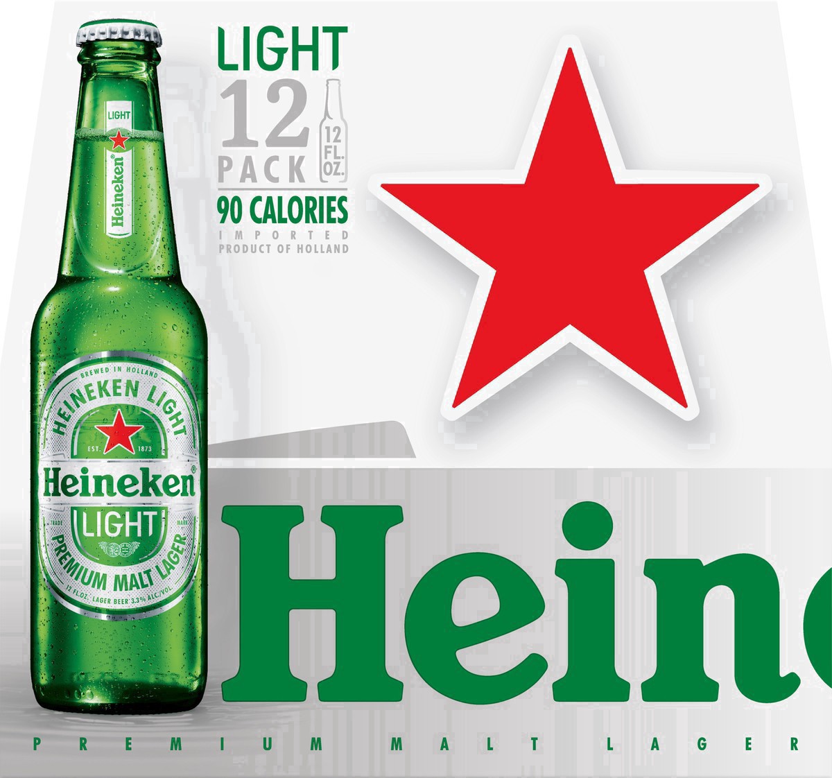 slide 21 of 25, Heineken Light Lager Beer, 12 Pack, 12 fl oz Bottles, 12 oz