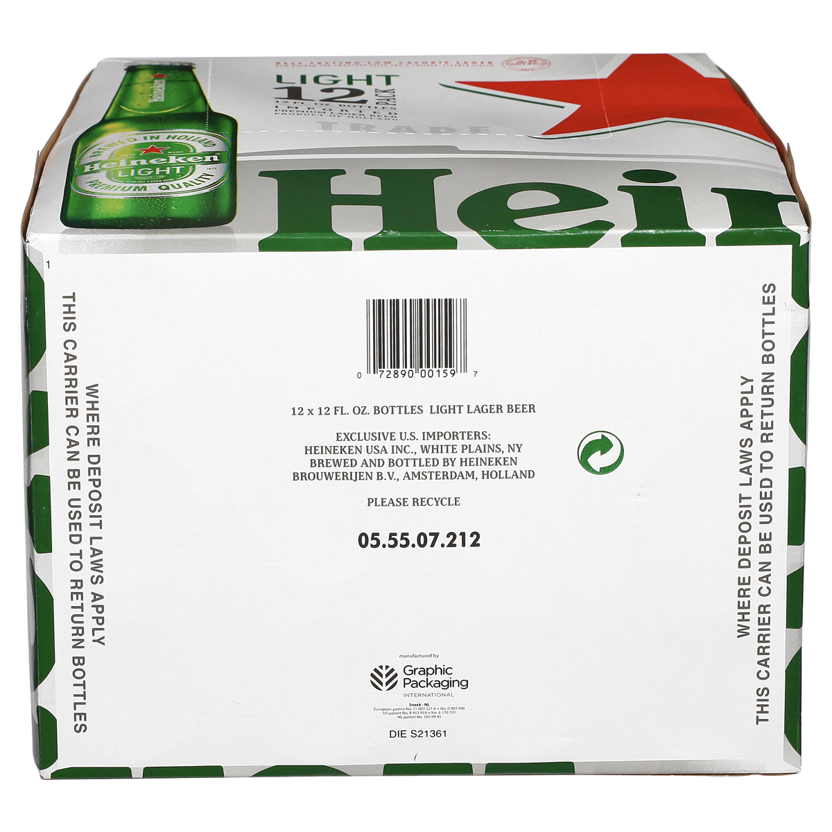 slide 7 of 25, Heineken Light Lager Beer, 12 Pack, 12 fl oz Bottles, 12 oz