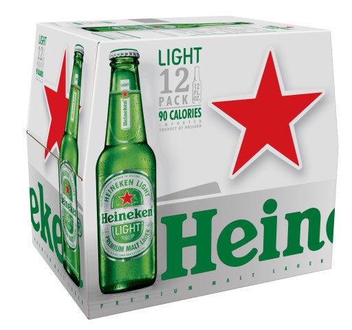 slide 1 of 25, Heineken Light Lager Beer, 12 Pack, 12 fl oz Bottles, 12 oz