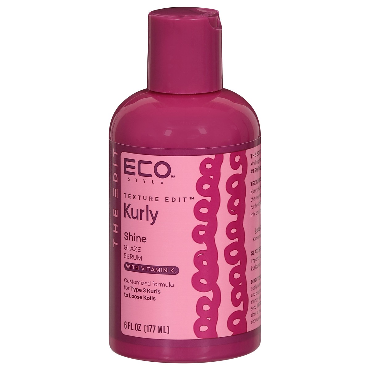 slide 3 of 4, Eco Styler Texture Edit Kurly Shine Glaze Serum with Vitamin K 6 fl oz, 6 fl oz