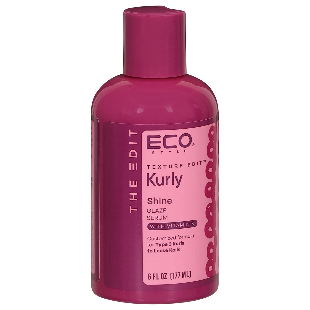slide 2 of 4, Eco Styler Texture Edit Kurly Shine Glaze Serum with Vitamin K 6 fl oz, 6 fl oz