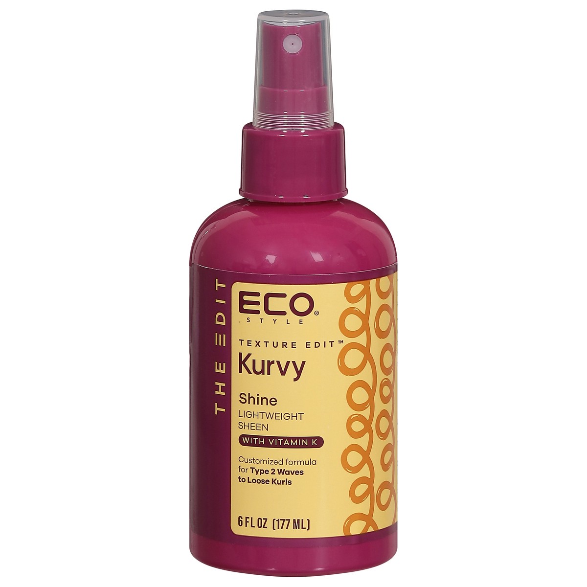 slide 2 of 4, Eco Styler Texture Edit Kurvy Lightweight Shine Sheen with Vitamin K 6 fl oz, 6 fl oz