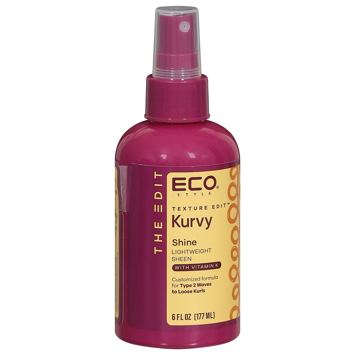 slide 3 of 4, Eco Styler Texture Edit Kurvy Lightweight Shine Sheen with Vitamin K 6 fl oz, 6 fl oz