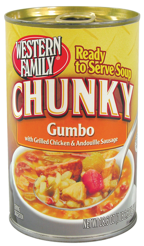 slide 1 of 1, Western Family Chky Chicn Sasg Gumbo, 18.6 oz