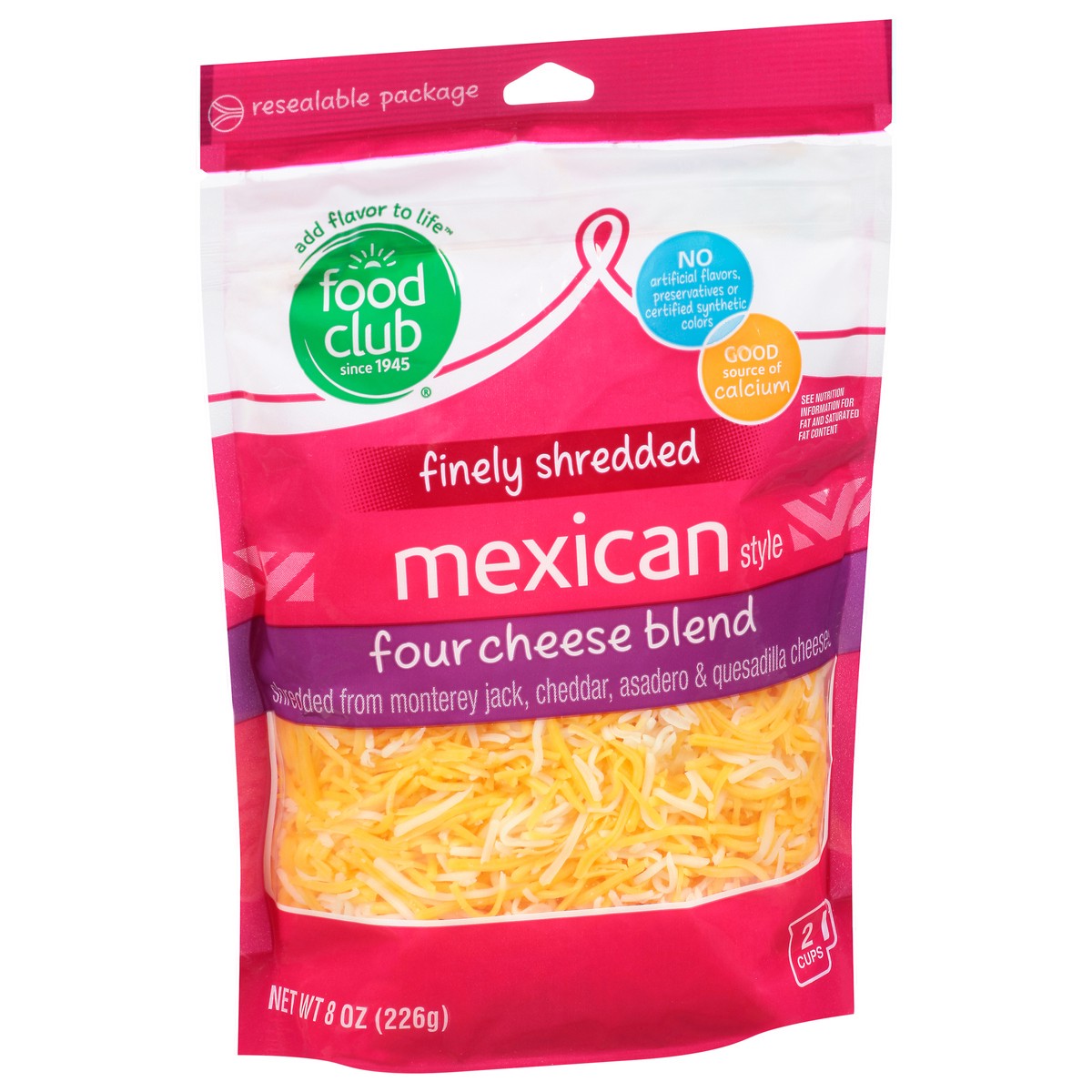 slide 9 of 11, Food Club Finely Shredded Cheese Blend, Mexican Style, 8 oz